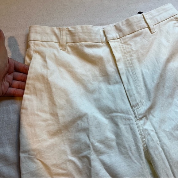 The Script ivory cream wide straight left rolled hem trousers - Picture 3 of 6
